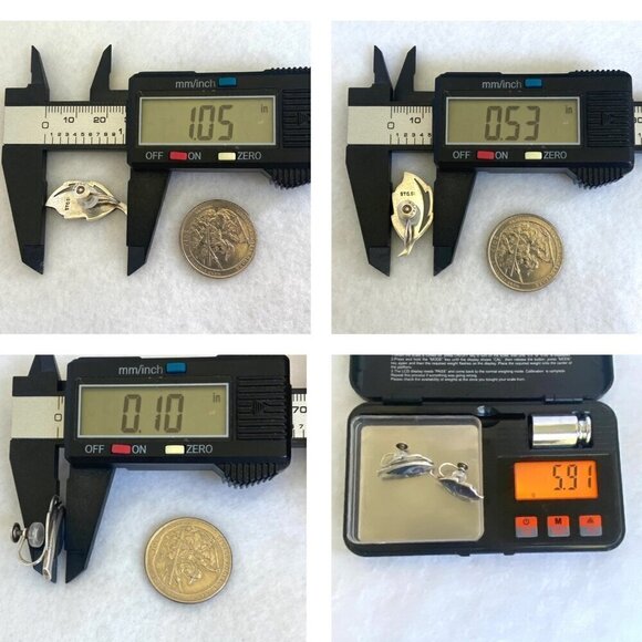 VTG Sterling Silver 925 Dainty Abalone Inlay Foliage Leaf Screwback Earrings - Picture 10 of 16